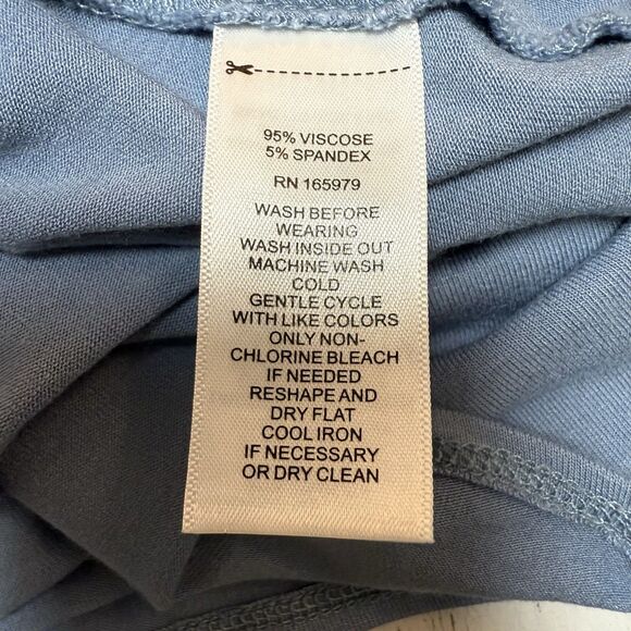 Cupio Top T-Shirt XL Blue Short Sleeve Jersey Knit Soft Cozy Comfy Fall Winter - Picture 7 of 7